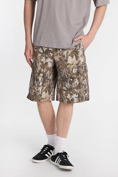 Camouflage Cargo Twill Shorts