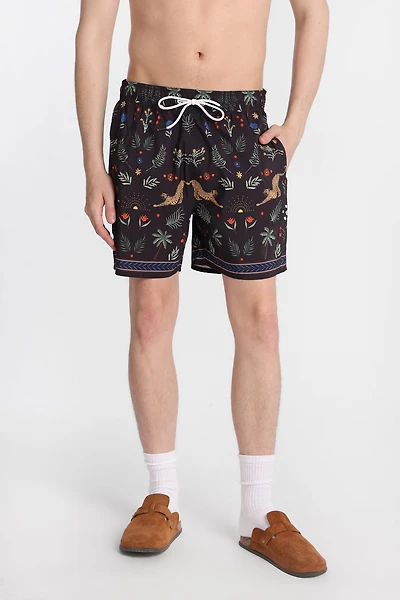 Jungle Print 5.5" Swim Shorts