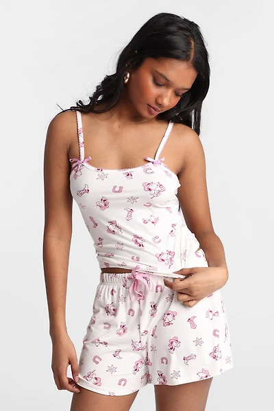 Peanuts Snoopy Western Pajama Camisole & Shorts 2-Piece Set