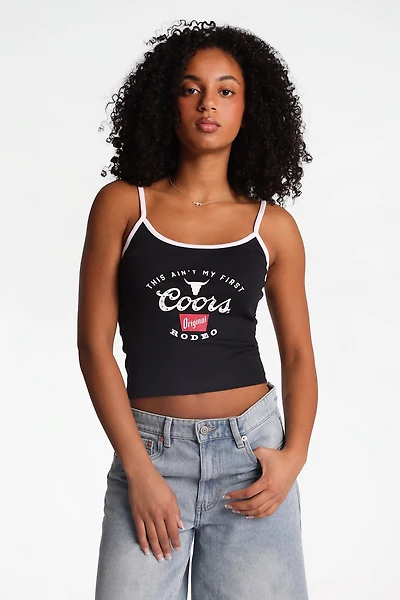 Coors Rodeo Rhinestones Applique Graphic Camisole