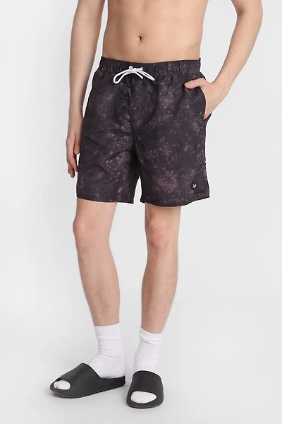 Zoo York Black Tie-Dye Swim Shorts 7"
