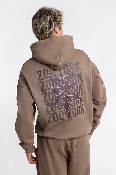 Haut à capuchon imprimé en contraste Zoo York