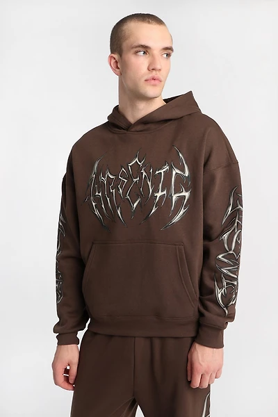 Haut à capuchon imprimé logo Arsenic