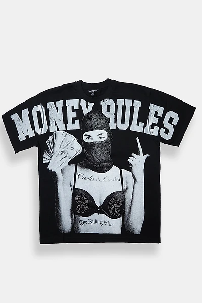 Mens Crooks & Castles Money Rules Vintage Tee