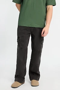 Carpenter Style Black Cargo Jeans