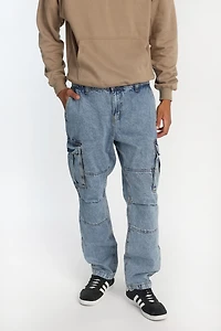 Light Stonewash Cargo Jeans
