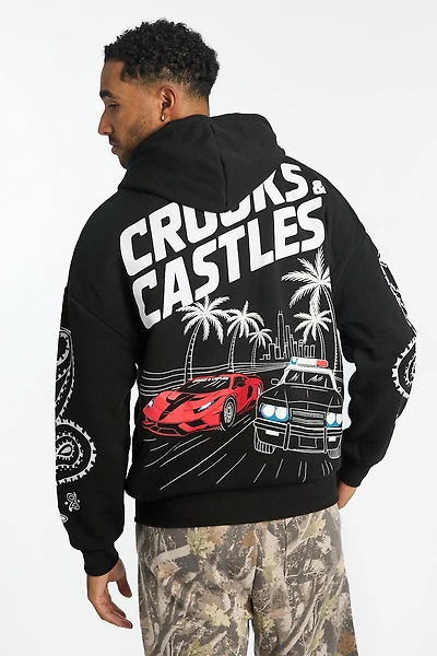 Haut à capuchon imprimé course Crooks & Castles homme