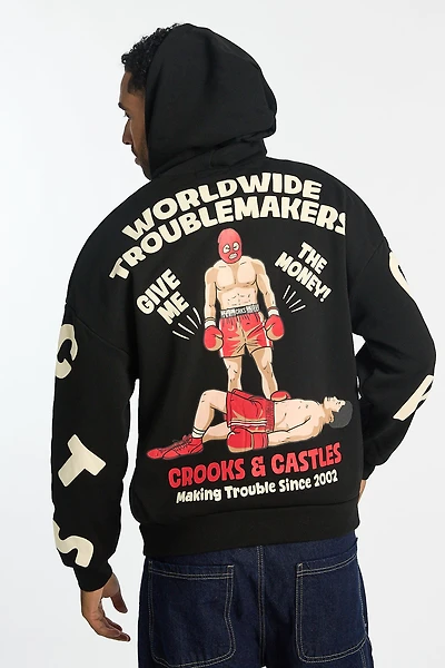 Haut à capuchon imprimé boxe Crooks & Castles homme