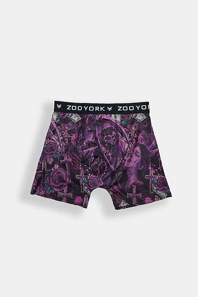 Caleçon boxeur imprimé faucheur violet Zoo York