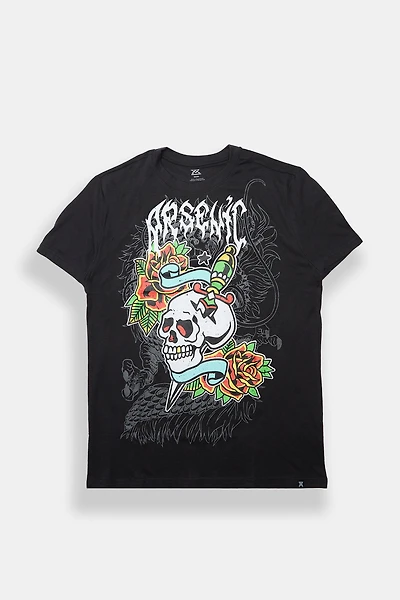 Arsenic Skull Tattoo Graphic Tee