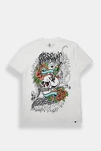 T-shirt imprimé crâne tatouage Arsenic