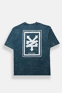 T-shirt surdimensionné délavé imprimé à logo carré Zoo York