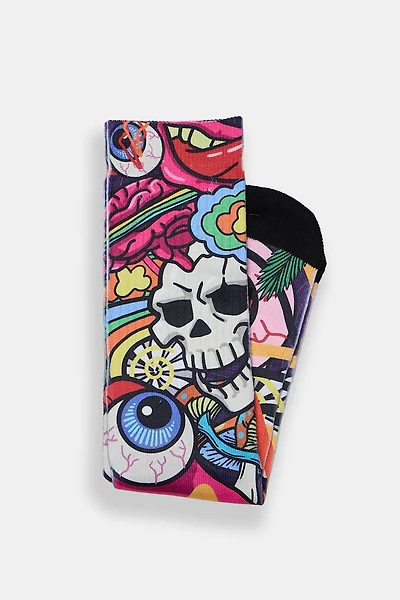 Zoo York Eyeballs & Skulls Printed Crew Socks
