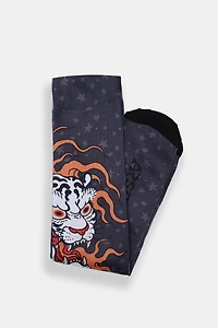 Arsenic Flame Tiger Printed Crew Socks