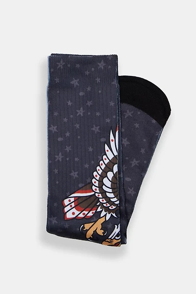 Arsenic Eagle Printed Crew Socks