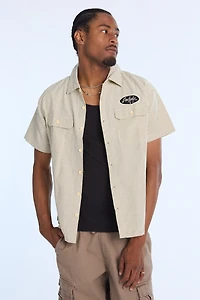 Zoo York Mens Oval Patch Logo Twill Button-Up