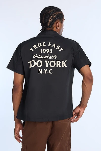 Zoo York Mens True East 1993 Twill Button-Up
