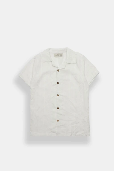 Chemise boutonnée texturée à rayures junior