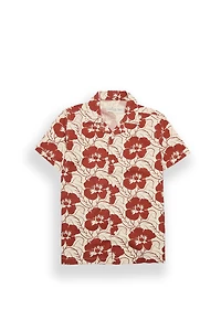 Chemise boutonnée à imprimé floral en mélange de lin junior