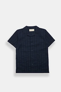 Youth Textured Short Sleeve Button-Up Shirt