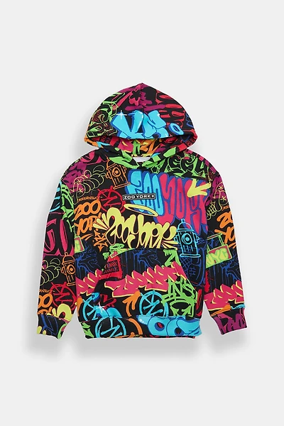 Zoo York Youth Graffiti Print Hoodie