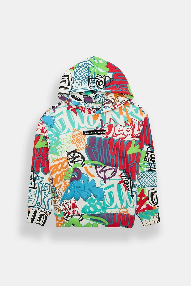 Zoo York Youth Graffiti Print Hoodie