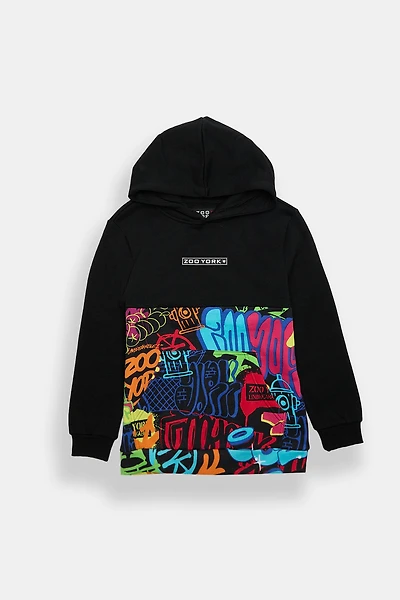 Zoo York Youth Graffiti Colour Block Hoodie
