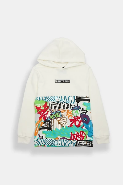 Zoo York Youth Graffiti Colour Block Hoodie