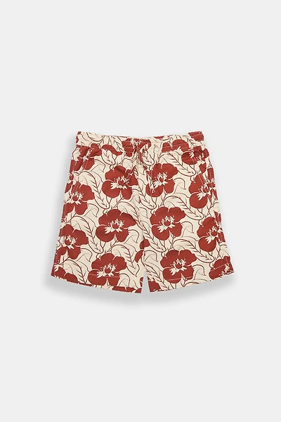 Youth Linen-Blend Floral Shorts