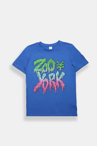 T-shirt logo en effet coulure coloré Zoo York junior
