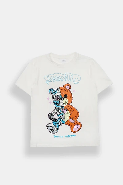 T-shirt imprimé ours robotique Arsenic junior