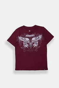 T-shirt imprimé crânes ailés Arsenic junior