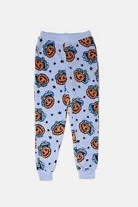 Girls Cookie Monster Pumpkin Plush Pajama Pant