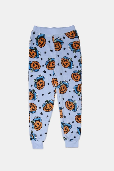 Pantalon de pyjama en peluche citrouille Cookie Monster fille