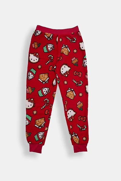 Girls Hello Kitty Cupcake Plush Pajama Pant