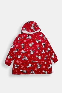Haut à capuchon couverture motif d'hiver Snoopy fille