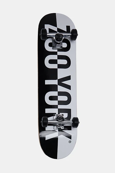 Zoo York Black & White Split Logo Skateboard 8"