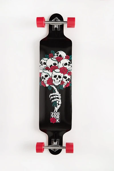 Zoo York Skull Bouquet Longboard 42" - Black with White / 42
