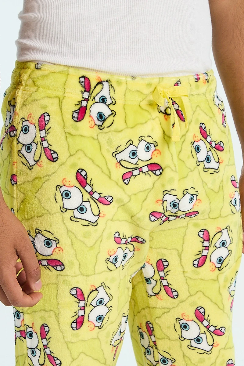 Mens SpongeBob Plush Pajama Pant