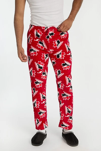 Pantalon de pyjama en peluche Team Canada Hockey homme