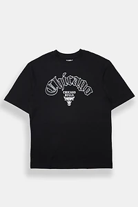 Mens Chicago Bulls Script Graphic Oversized Tee