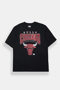 Mens Chicago Bulls Mesh Printed Oversized Tee