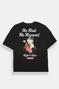 T-shirt surdimensionné imprimé Monopoly No Risk Reward