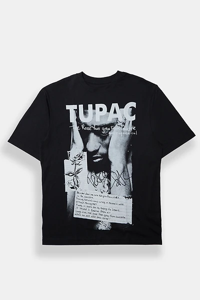 Mens Tupac The Rose That Grew From Concrete Oversized Tee
