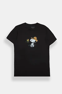 T-shirt imprimé Peanuts Snoopy et Woodstock Cowboy