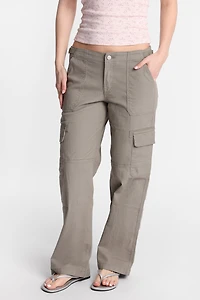 AERO Low Rise Baggy Cargo Twill Pants