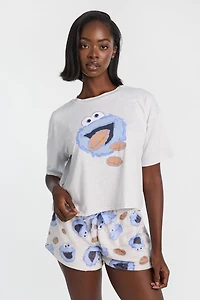 Cookie Monster 2-Piece Pajama Tee & Shorts Set