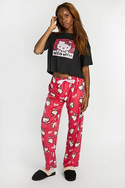 Hello Kitty 2-Piece Pajama Tee & Velour Pants Set