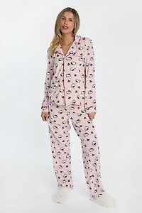 Hello Kitty Cherries Velour 2-Piece Pajama Shirt & Pant Set