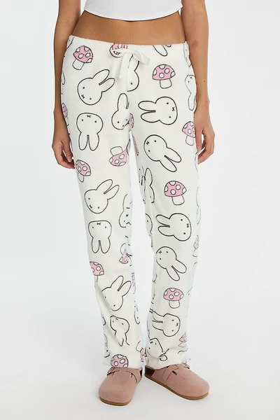 Pantalon de pyjama en peluche imprimé champignon Miffy